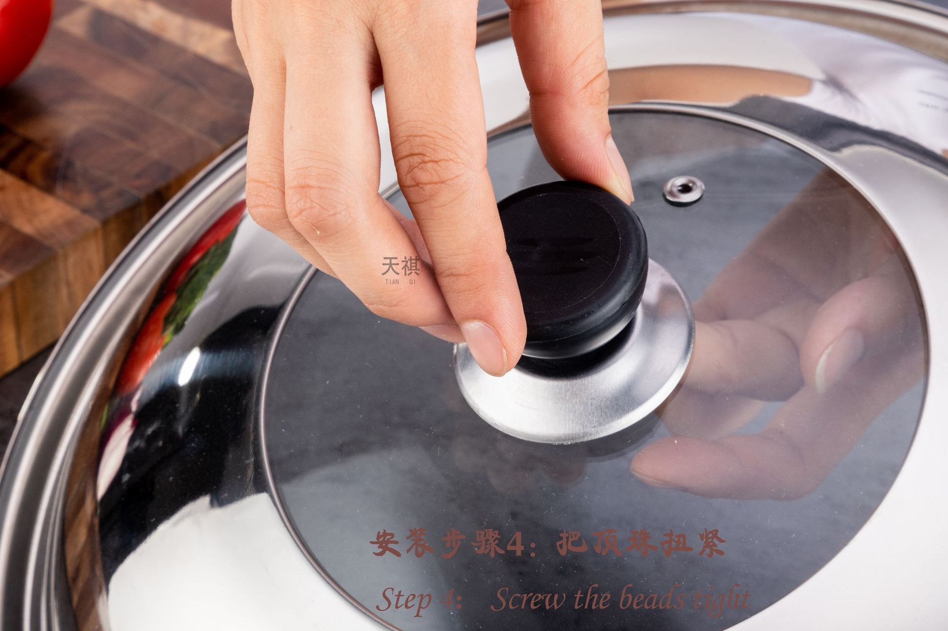 Stainless steel pot lid, household cooking pot lid, 30-40cm, wok combination lid, universal non-magnetic pot lid, glass lid pic 20