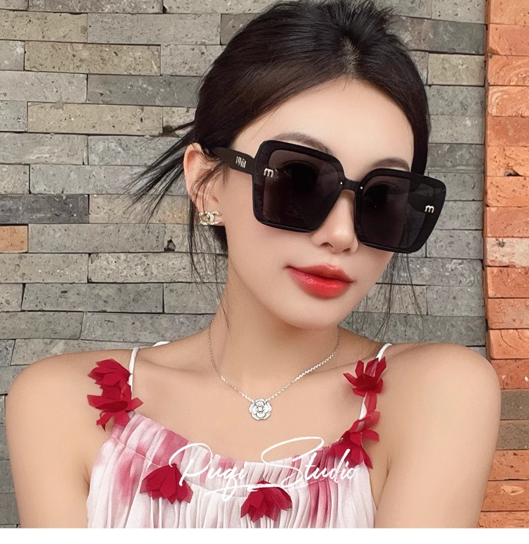 韩版大框黑色圆脸大脸防紫外线遮阳墨镜女潮气质高级感防晒太阳镜详情1