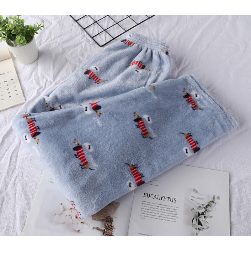 Autumn and winter pajama pants, fairy warm pants, HiDeMi flannel long pants, coral fleece home pants, one-piece consignment pic 13