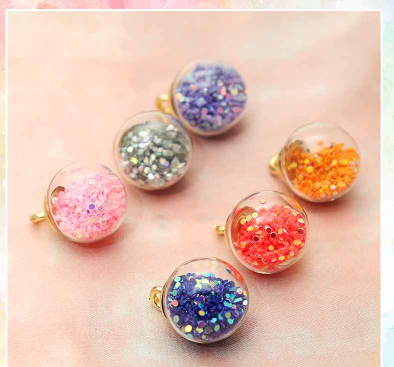 Ins-style sweet polka dot glass ball pendant, hair band, wristband DIY accessory manufacturer pic 1