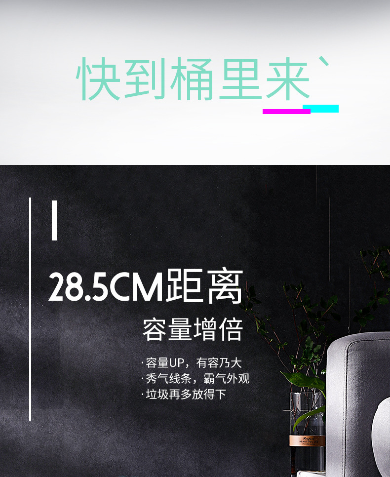 Wholesale of X127 kitchen classified trash cans, household storage plastic double-bucket dry and wet press large trash cans with LIDS pic 4
