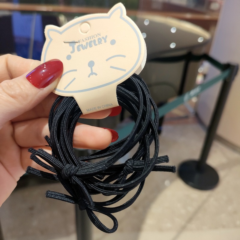 6-piece Korean simple bow basic hair band, colorful Korean version knot hair tie, candy-colored rubber band set for women pic 4