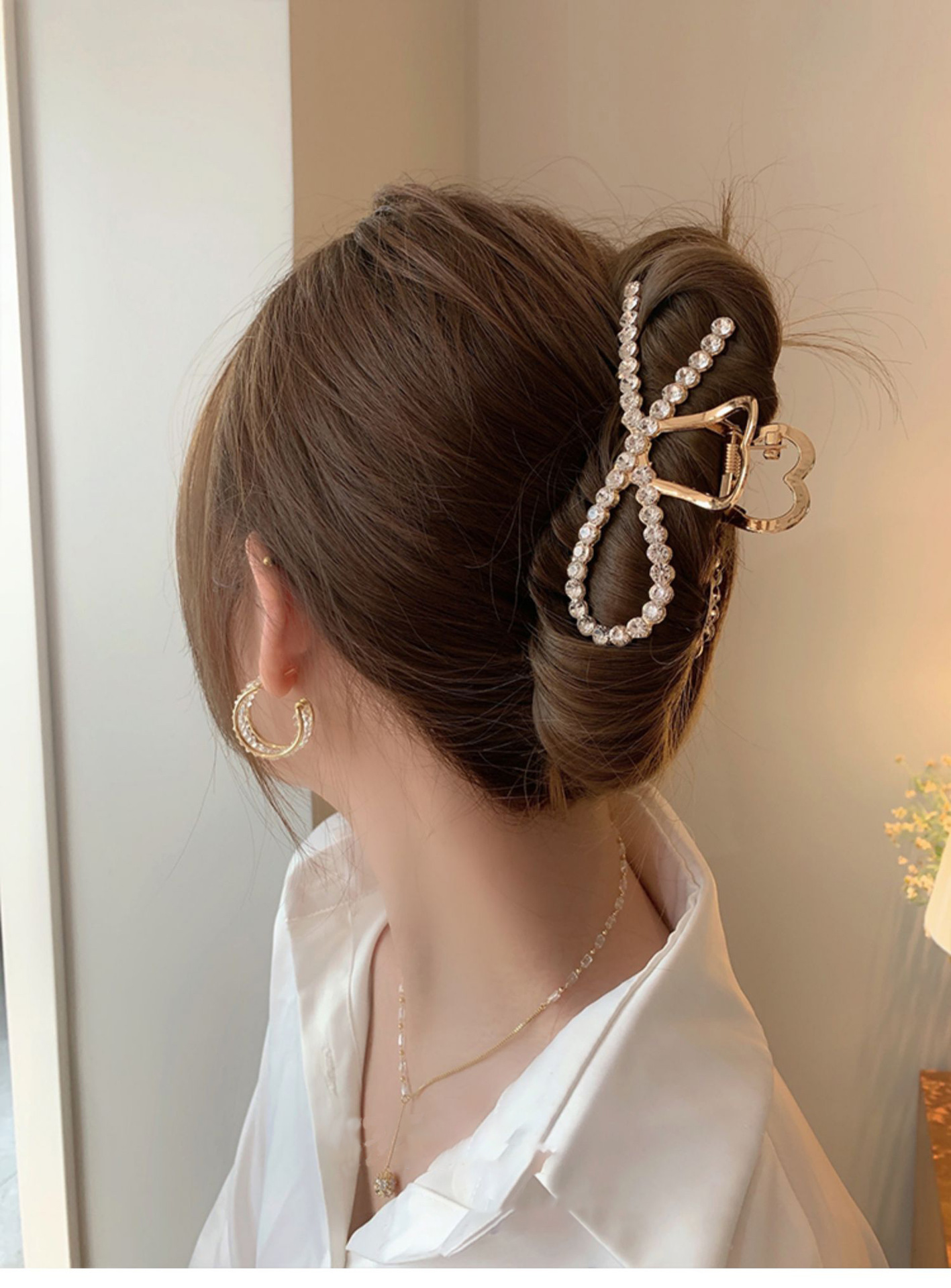 韩国新款珍珠发夹后脑勺女大号抓夹网红气质发卡抓发夹鲨鱼夹头饰详情6