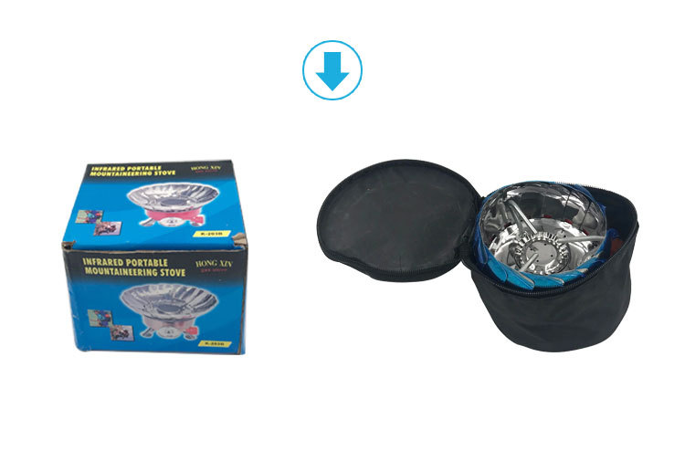 Portable outdoor small windproof lotus stove with wire, stainless steel tea boiling small round stove, camping gas stove, gas tank stove pic 6