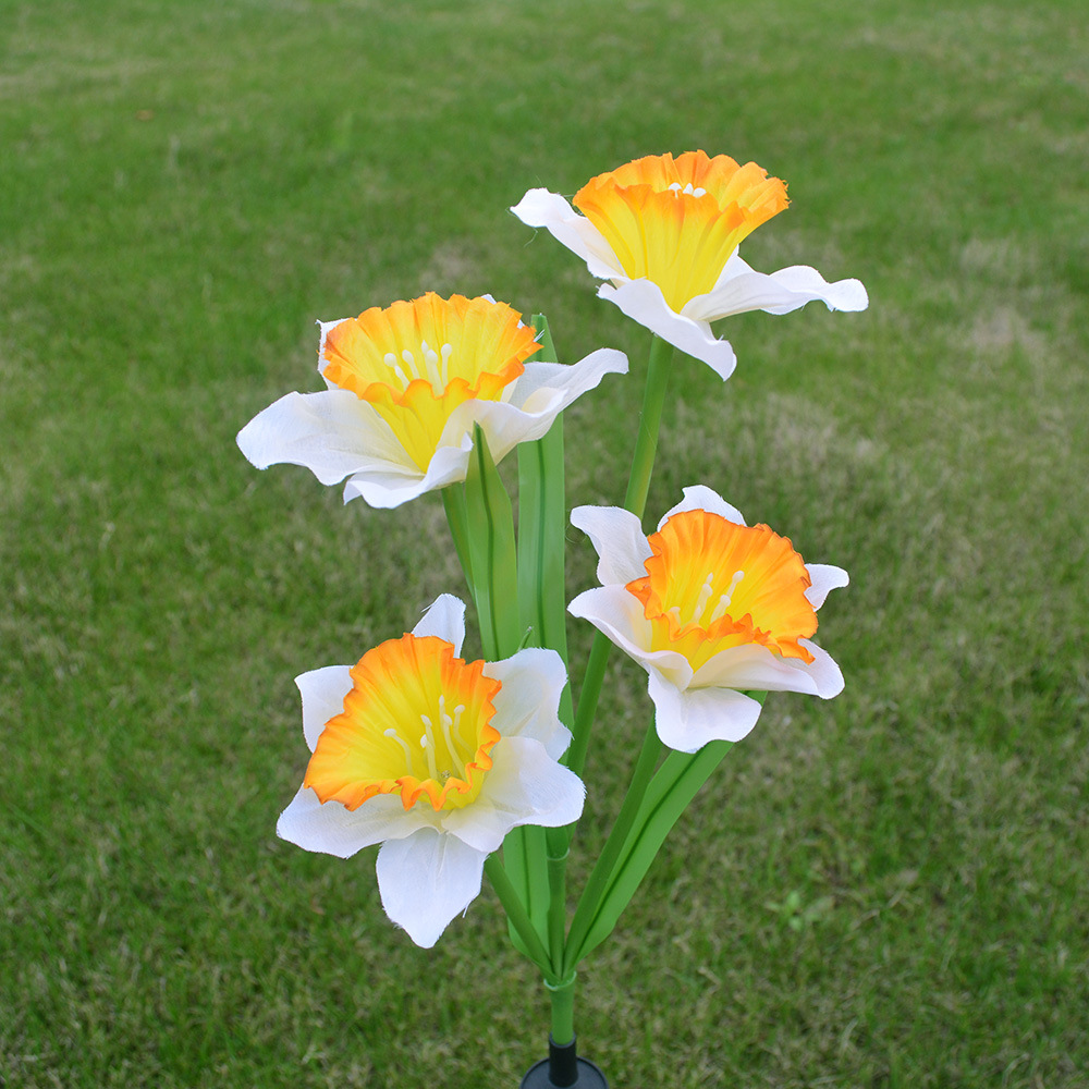 新款户外庭院花园装饰仿真花LED地插灯草坪插地灯太阳能水仙花灯详情9