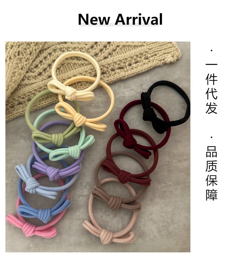 Simple and versatile, soft and highly elastic bow hair ties from Japan and South Korea, popular and durable multi-color hair ties and hair bands pic 8