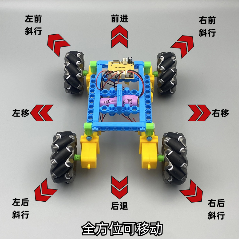 Pili 牤 niu xiaozhi handmade DIY four-wheel drive remote control car assembly building block racing model maker student training pic 3