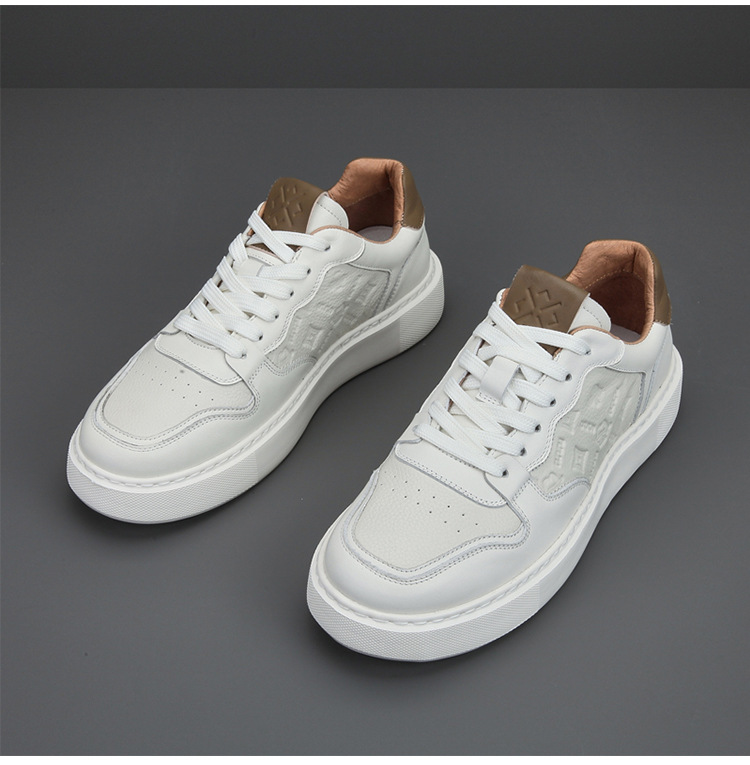 真皮板鞋男款夏季透气高级感百搭休闲男鞋头层牛皮空军男士小白鞋详情31