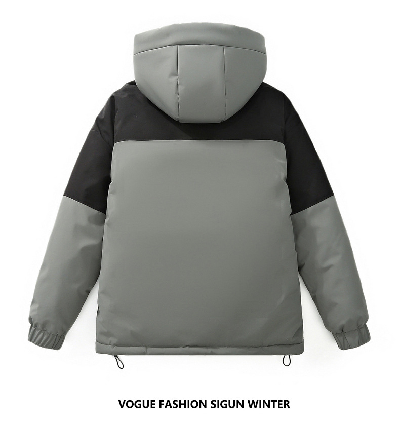 Workwear abajo chaqueta hombre 2023 nuevo otoño invierno protección contra el frío espesamiento golpear color patchwork marca de humedad pato blanco abajo ropa de invierno pic 29