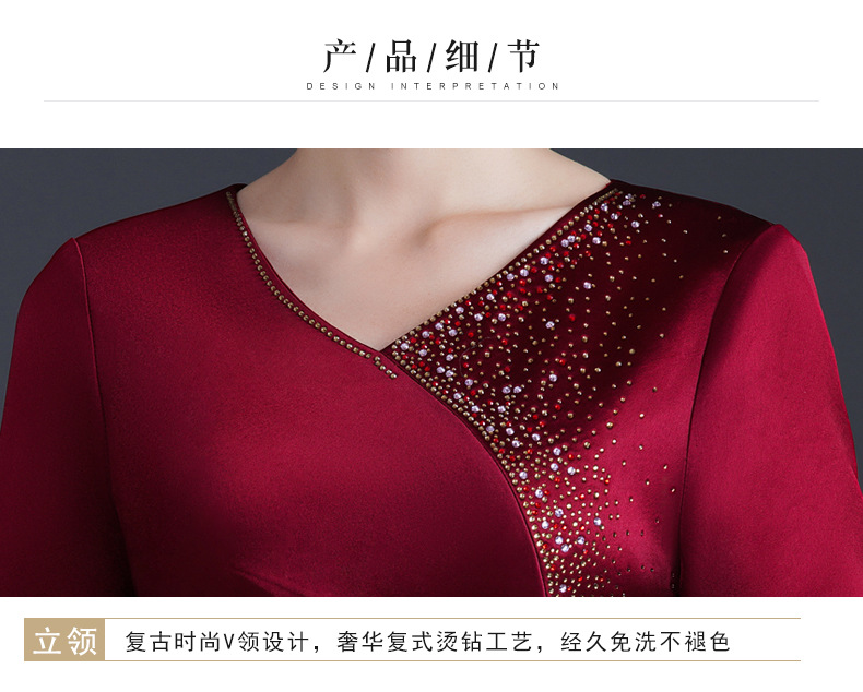 2024年夏季新款典雅旗袍连衣裙时尚洋气婚礼妈妈装喜婆婆婚宴礼服详情13
