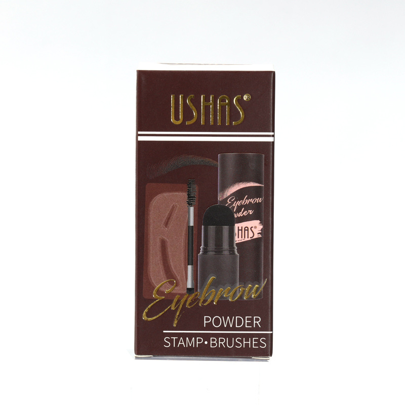 USHAS跨境眉毛套装眉刷眉贴眉粉染眉膏亚马逊懒人印章发际线修容详情9