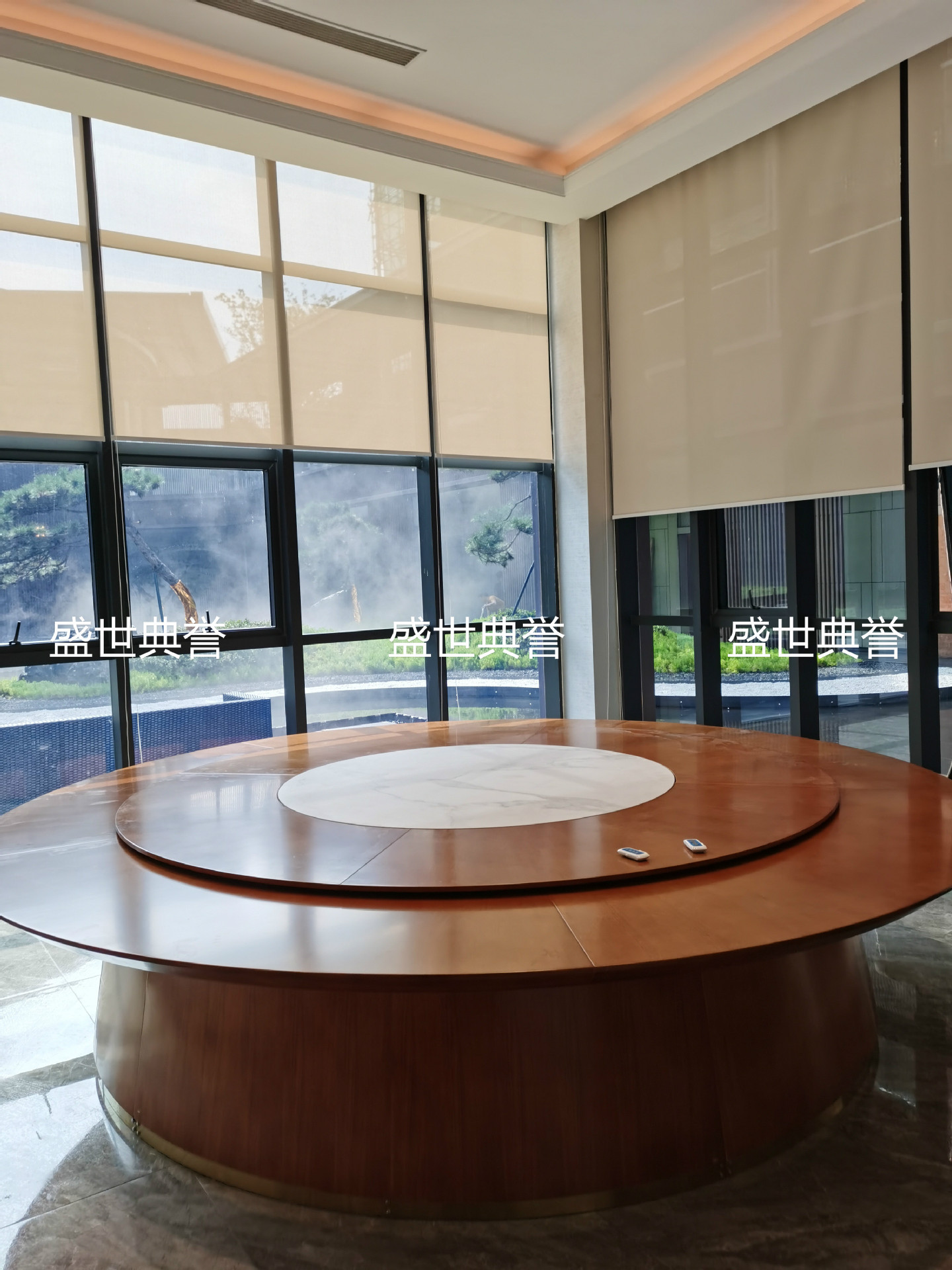 Nantong Seafood Hotel solid wood dining table, restaurant luxury private room, light luxury electric round table, club electric revolving table pic 16