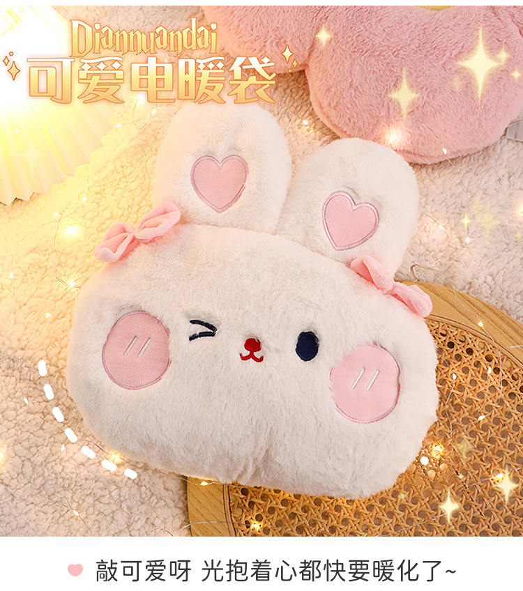 可爱热水袋毛绒大号女生用暖宝宝暖手宝专用电暖充电式防爆暖水袋详情4