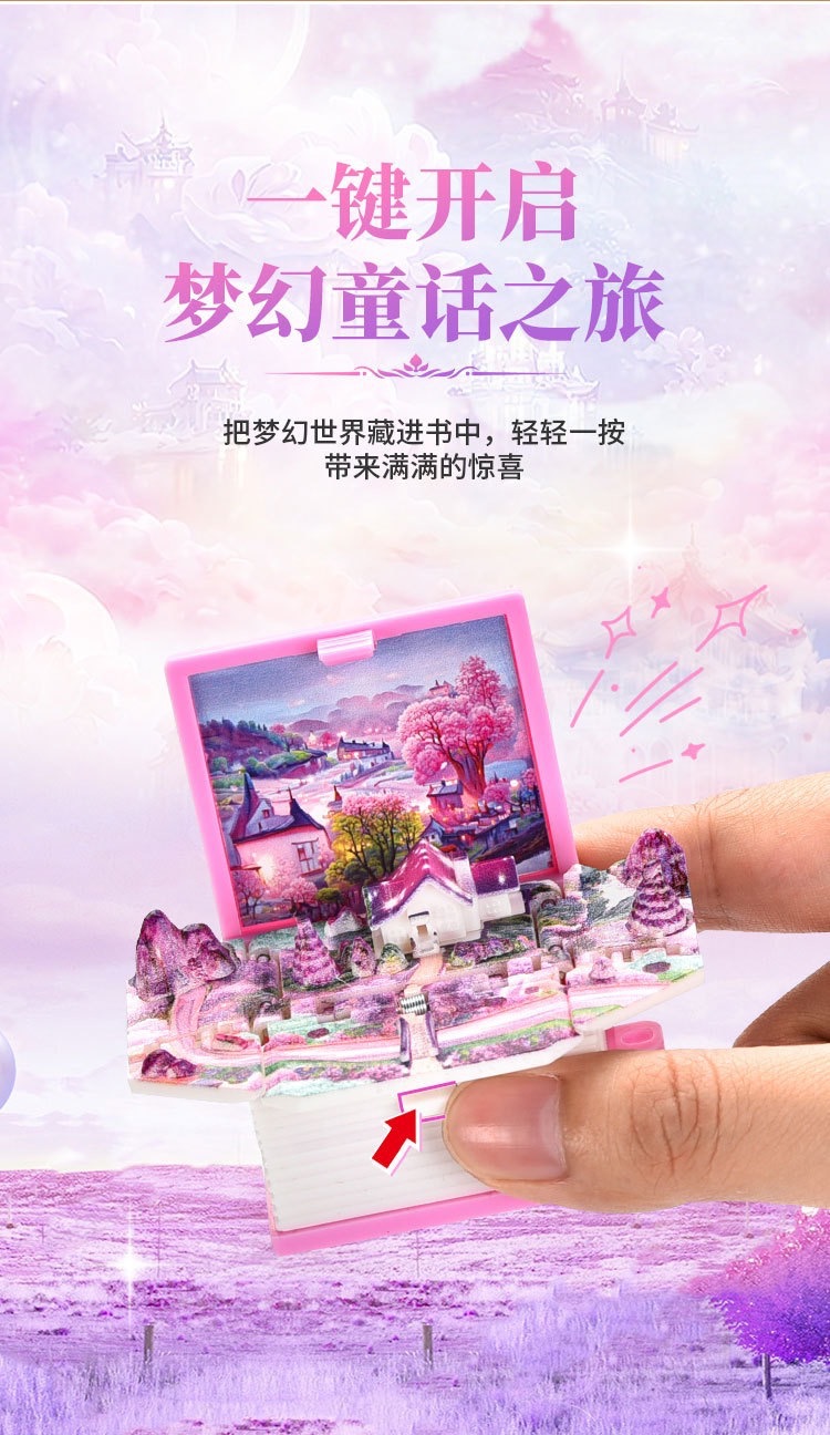 3D立体折叠爆弹书梦幻小屋书包挂件钥匙扣创意解压玩具小礼品批发详情3