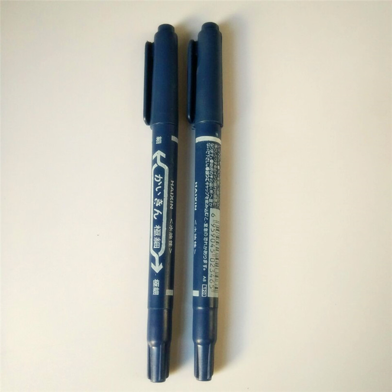 Loose double-headed pen marker pen, student stationery, office double-headed water and oil-based pen, marking, outlining pen, black writing pic 9
