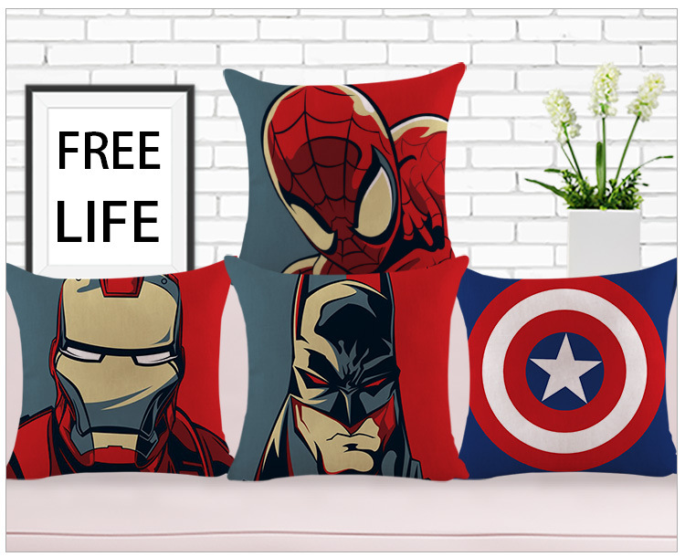 New linen custom-made pillowcases featuring superhero cushions, Captain America, and Iron Man, with pictures provided pic 15