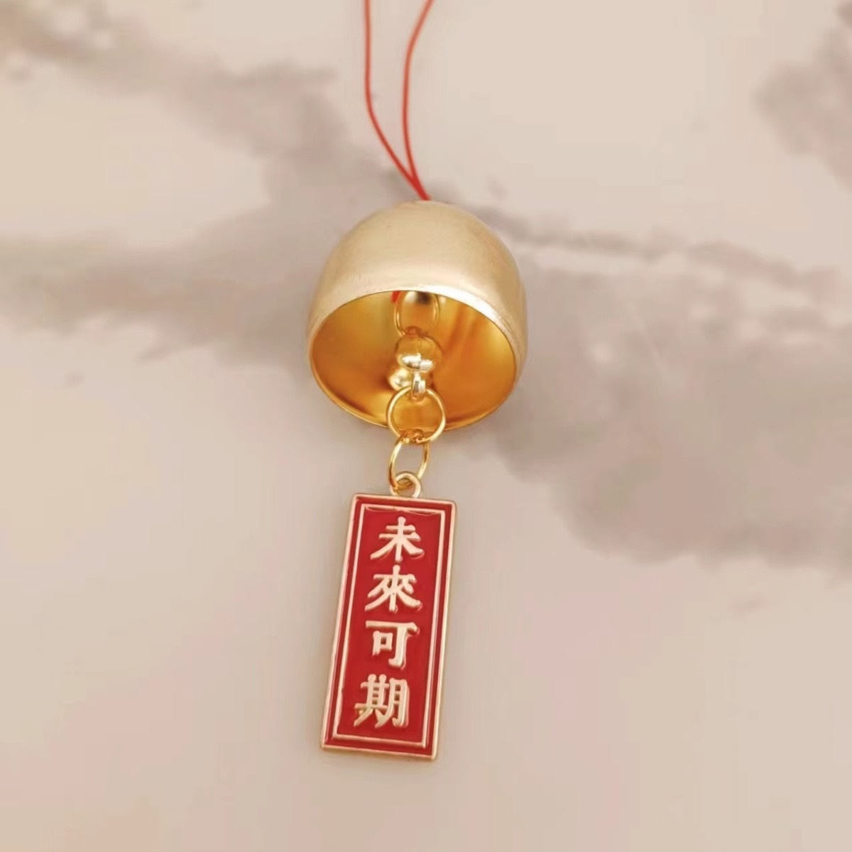 新年小礼品铃铛黄铜风铃挂饰国风挂件送朋友同学鼓励语心愿牌饰品详情9