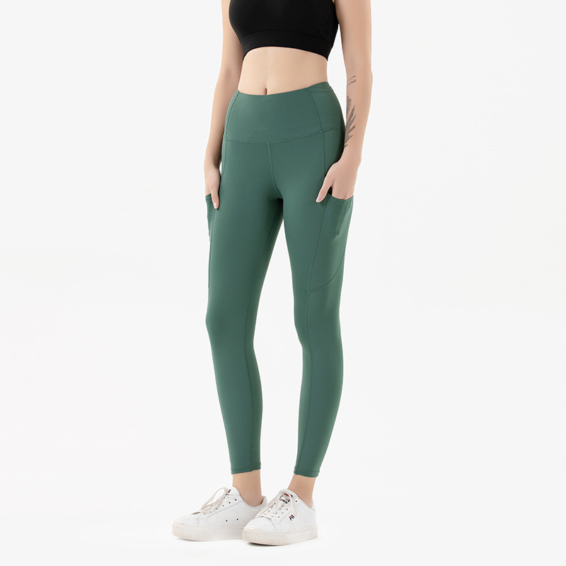 2020 New style yoga pants for women, cross-border Amazon double-sided nylon stretch sports tight pants, European and American fitness pants for women pic 19