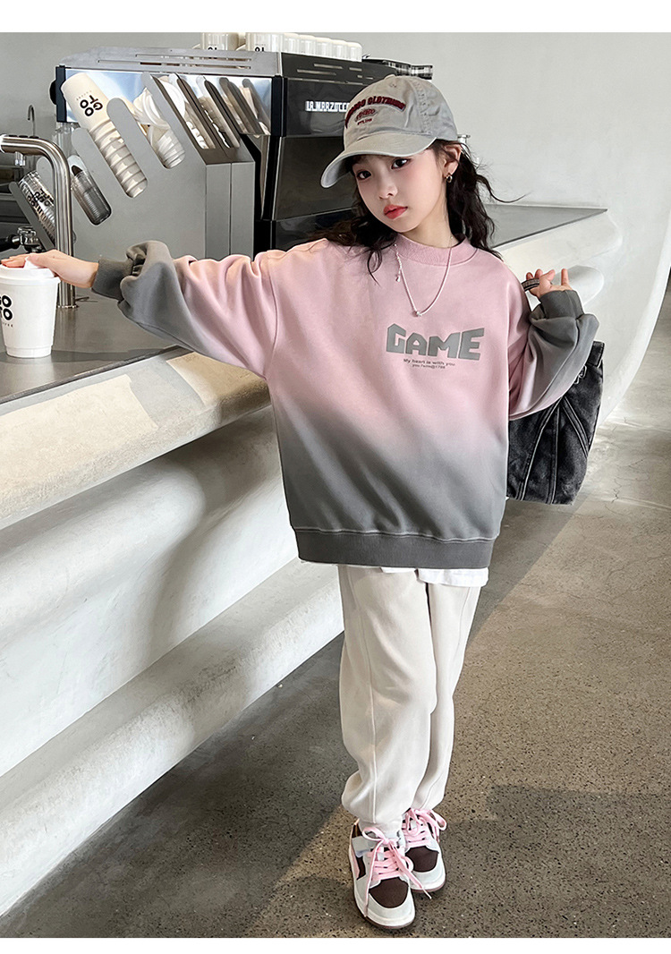 女童卫衣春秋款2024新款儿童洋气时髦春装中大童女孩春季长袖上衣详情1