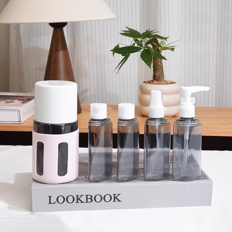 4合1旅行分装瓶套装防尘透明收纳盒化妆品乳液旅行小样带盖喷雾瓶详情9