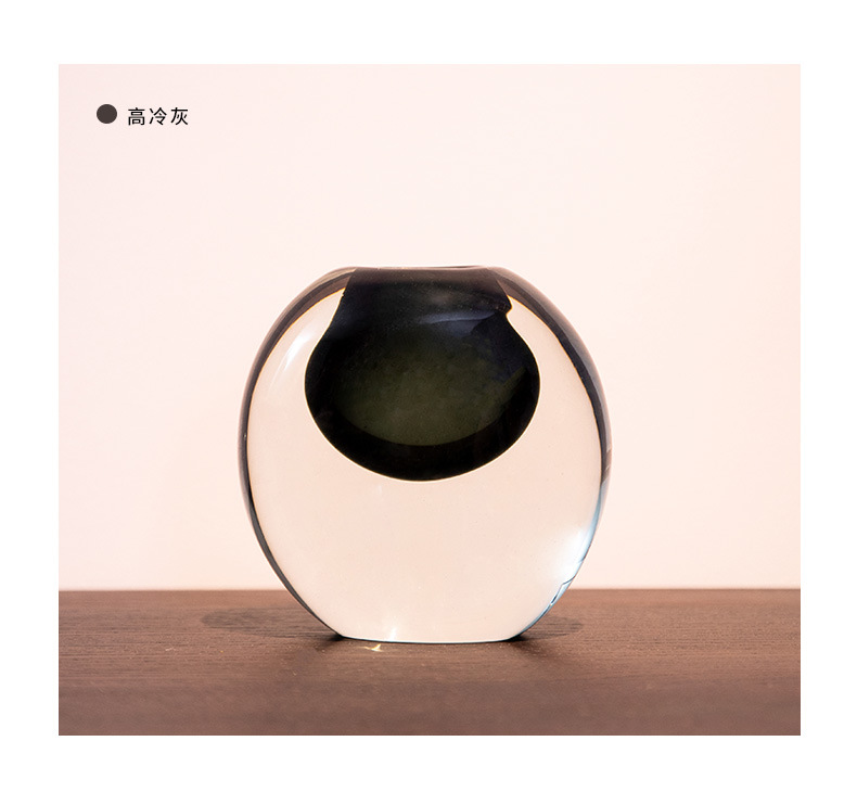 Glass vase, light luxury model room, soft decoration, living room ornaments, table flower arrangement, creative colored glass flower vases pic 8