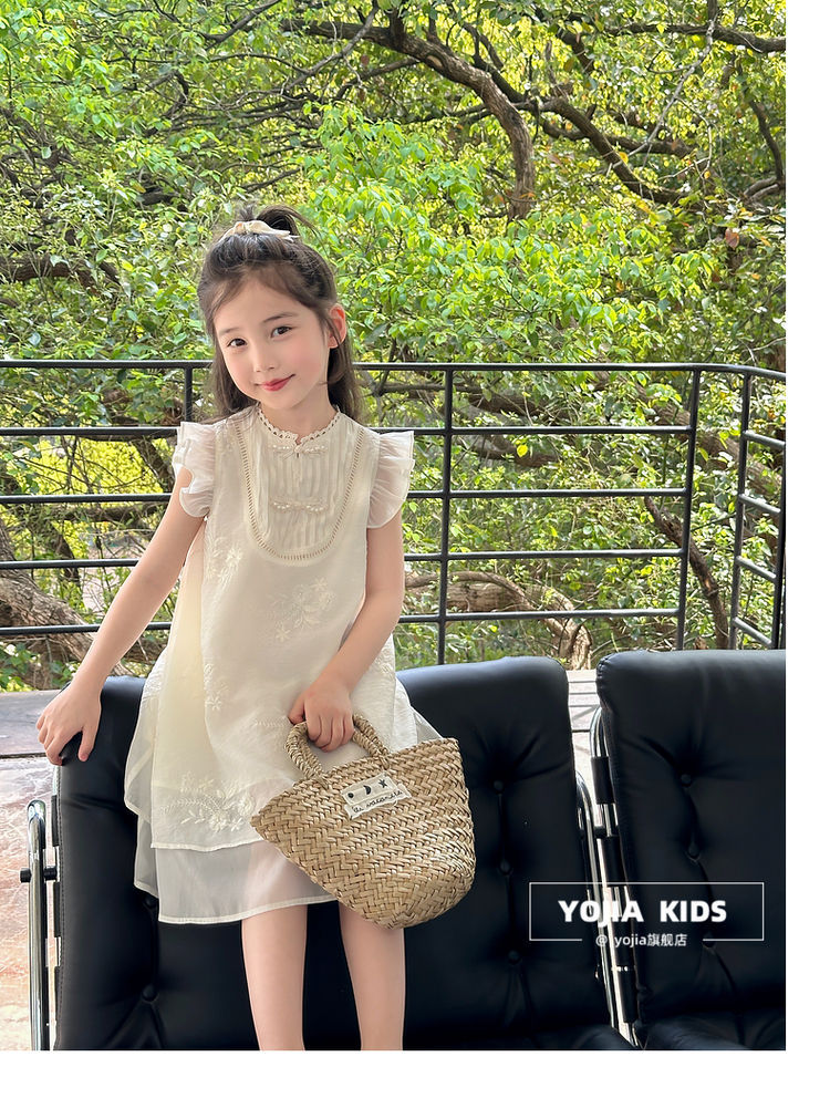 国潮YOJIA女童夏季连衣裙2024新款国风公主裙儿童新中式旗袍夏装裙子详情26
