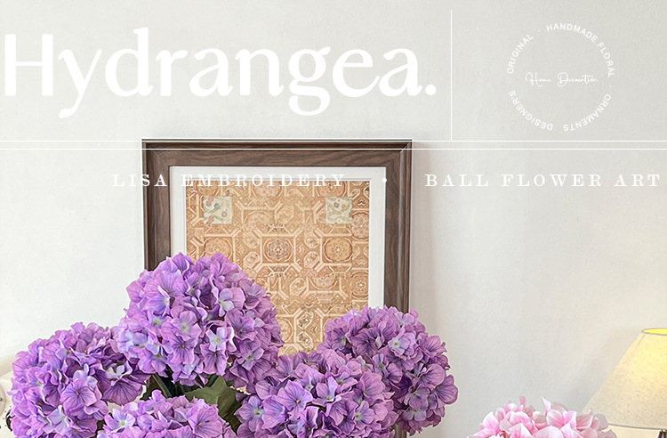 3D打印144片3叶仿真丽莎绣球花假花餐桌花摆花婚礼布置DIY花材详情15