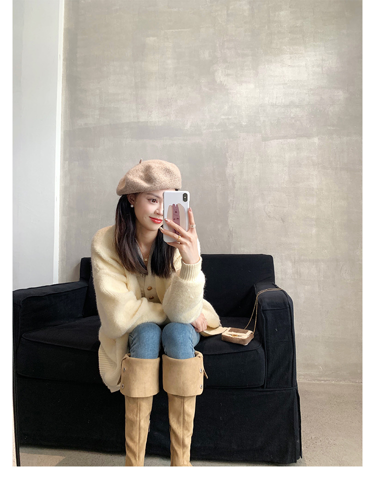 葡萄妈过膝骑士靴女厚底加绒长筒厚绒长靴百搭雪地靴女式棉鞋冬季详情68