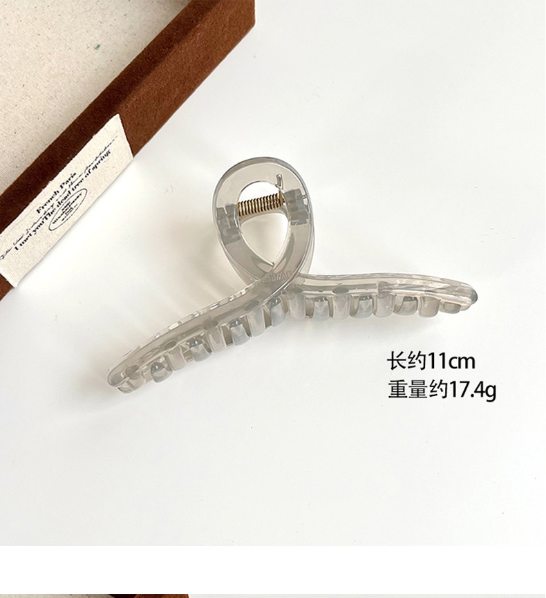 大号透明果冻色抓夹简约后脑勺盘发鲨鱼夹高级感马尾发抓发夹头饰详情13