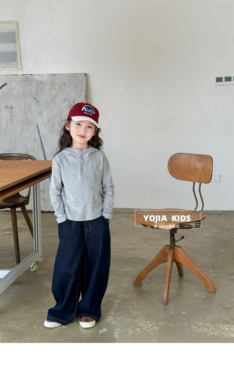 女童T恤春季2025新款韩范修身小女孩连帽上衣儿童长袖春装详情30