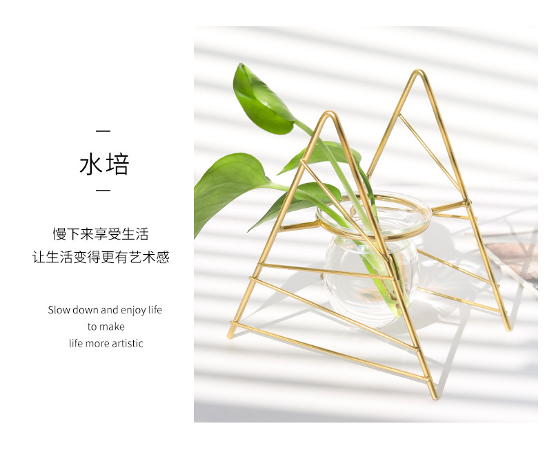 Nordic ins metal, ironwork, glass, hydroponic container, flower arrangement, creative home and office desktop flower arrangement pic 29