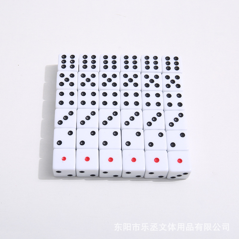 厂家直销筛子方角直角白色一点红其他黑骰子色子详情5