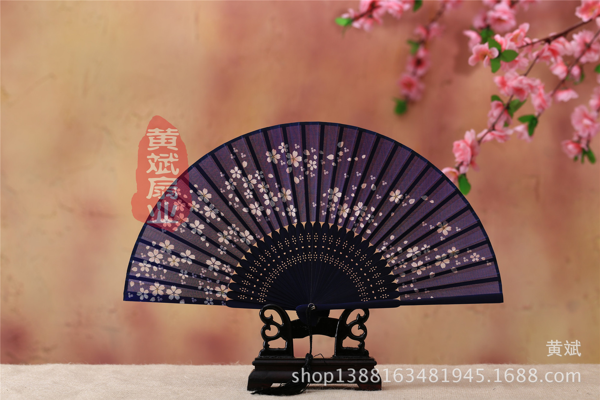 古风古典礼品真丝竹扇子日式和风扇樱花扇 折扇批发 舞蹈道具扇详情27
