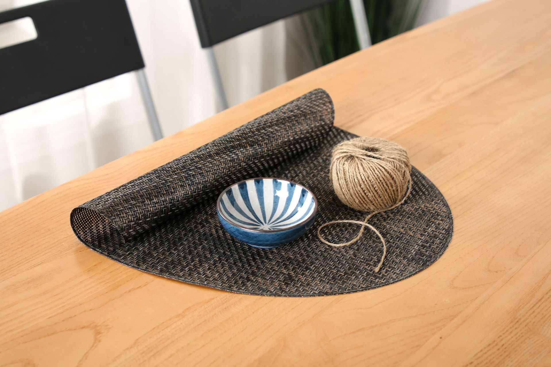 Coffee table MATS, table MATS, Japanese-style PVC simple oval table MATS, striped tablecloths, tablecloths, bowl MATS, heat insulation MATS, table MATS pic 15