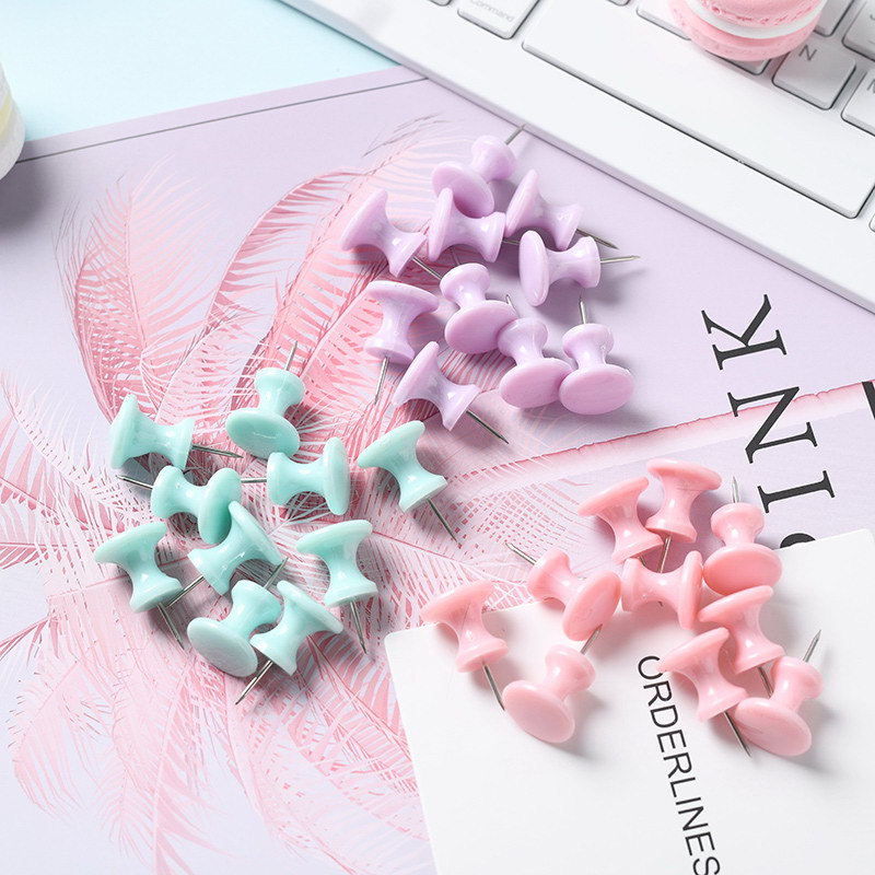 Cross-border supply of macaron color box-packed I-shaped nails, fresh and creative plastic thumbtacks in various sizes, office supplies pic 16
