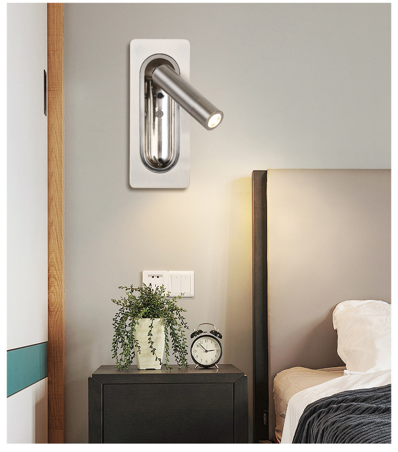 Built-in hotel bedside wall lamp, Vienna built-in magnetic reading lamp, all-season high-end wall lamp, Atour new style pic 7