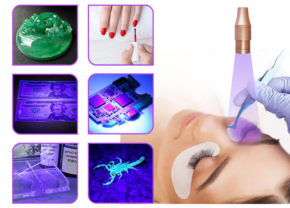 The eyelash mascara uses a purple LED eyelash lamp to quickly cure the UV eyelash glue in 1-3 seconds. The aperture is adjustable for both European and American standards pic 30