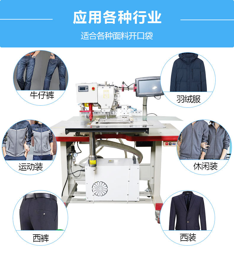 Chafeng Technology laser bag opening machine, fully automatic clothing, denim warehouse, hat brim pocket, industrial sewing machine, flower sample machine pic 5