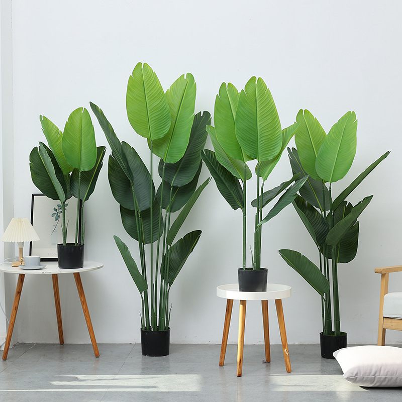 北欧旅人蕉大型仿真植物盆栽室内造景装饰网红芭蕉叶假树盆景批发详情5