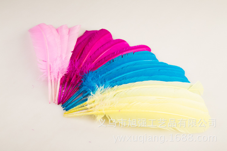 供应工艺小直式羽毛 羽毛批发 义乌diy羽毛火鸡毛大飘羽毛详情24