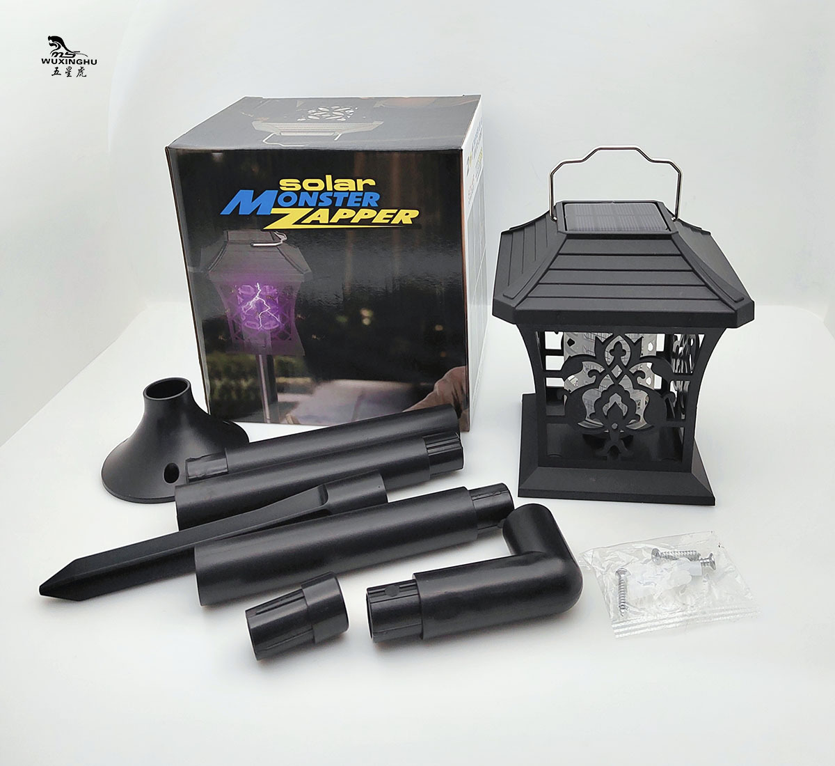 New solar lamp column head lamp, mosquito-killing lamp, household fence, outdoor landscape, waterproof garden and courtyard lamp pic 18