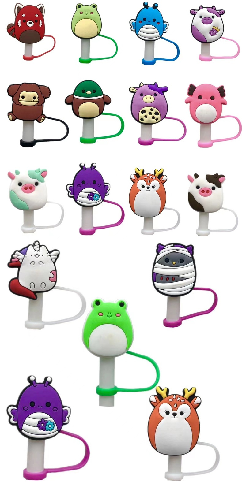 可爱不倒翁卡通公仔吸管帽吸管防尘帽防尘套个性饮料吸管套跨境现详情4