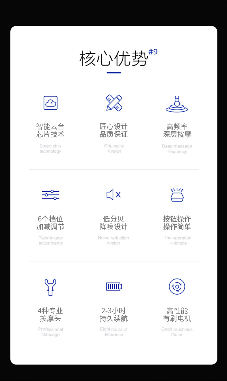 Cross-border electric massage gun, muscle relaxer, impact gun, portable vibrating fascia gun, electric massage fascia gun pic 2