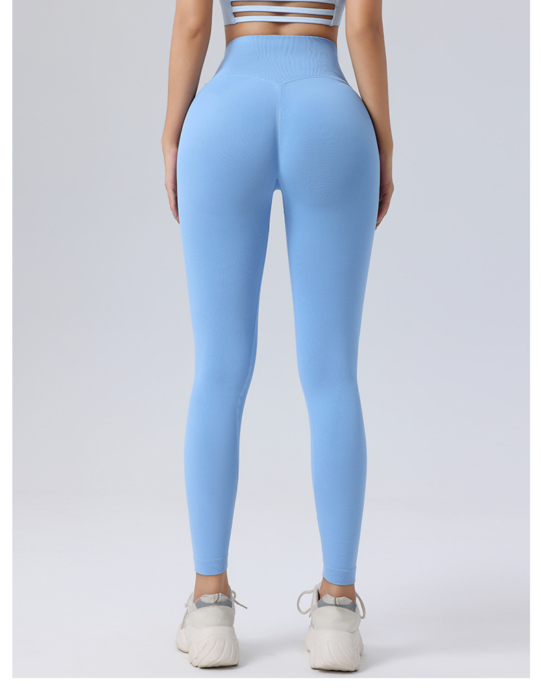 Ruxi European and American fitness pants, no embarrassing lines, nude feel sports tight pants, high-waisted peach lifting buttocks lulu yoga pants for women pic 9