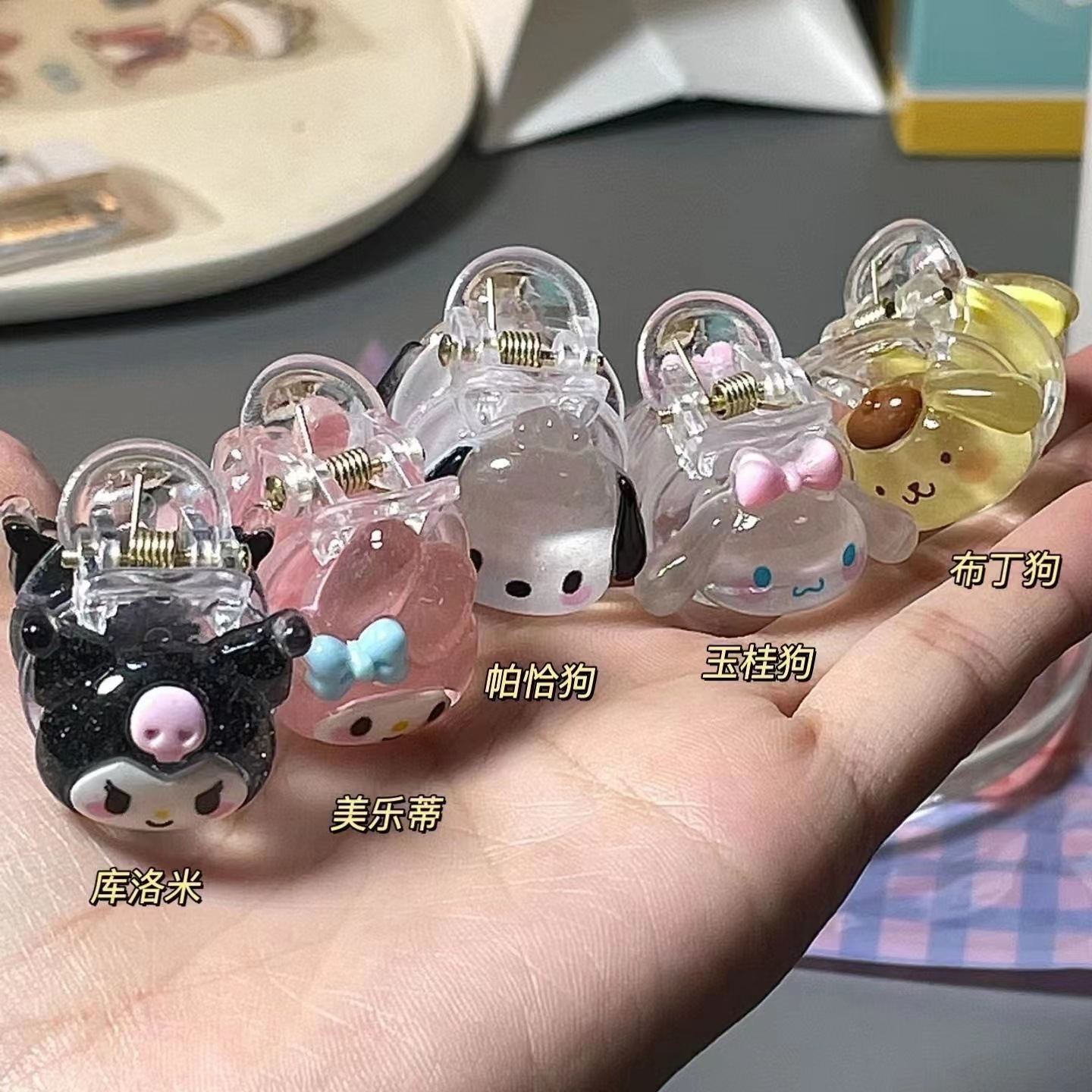 Cute Sanrio grab clip, Cinnamon dog Kuromi, girlish student ins cartoon sweet hair grab clip and hair accessory pic 3