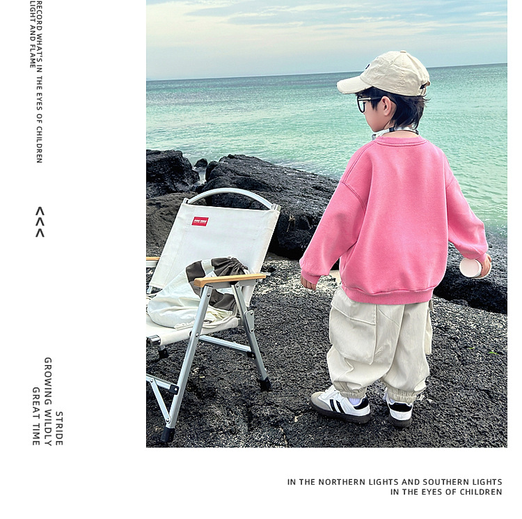 男童卫衣秋装2024新款儿童春秋款粉色长袖上衣男孩秋季宽松帅气潮详情26