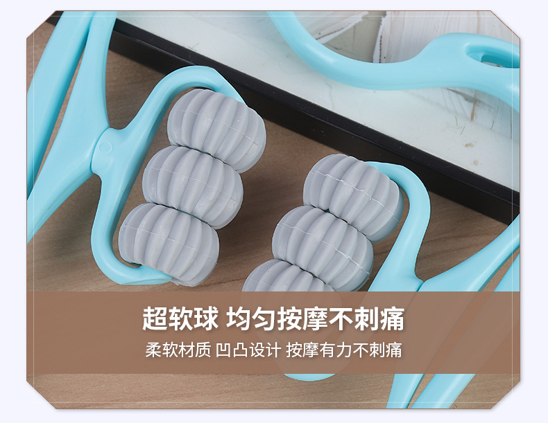 Circular massage wheel cervical massager, manual massage for the neck and shoulders, six-wheel massager with neck clamping pic 7