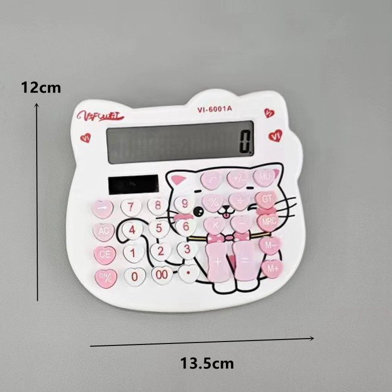 可爱双电源算数计算器 猫头计算机财务办公桌面计算卡通造型儿童详情2