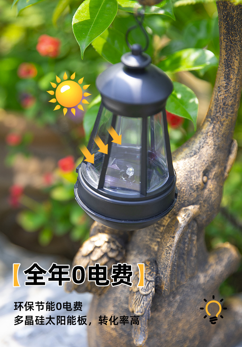 Outdoor solar lamps, garden elephant ornaments, animal resin handicrafts, decorative villa landscape courtyard lamps pic 4