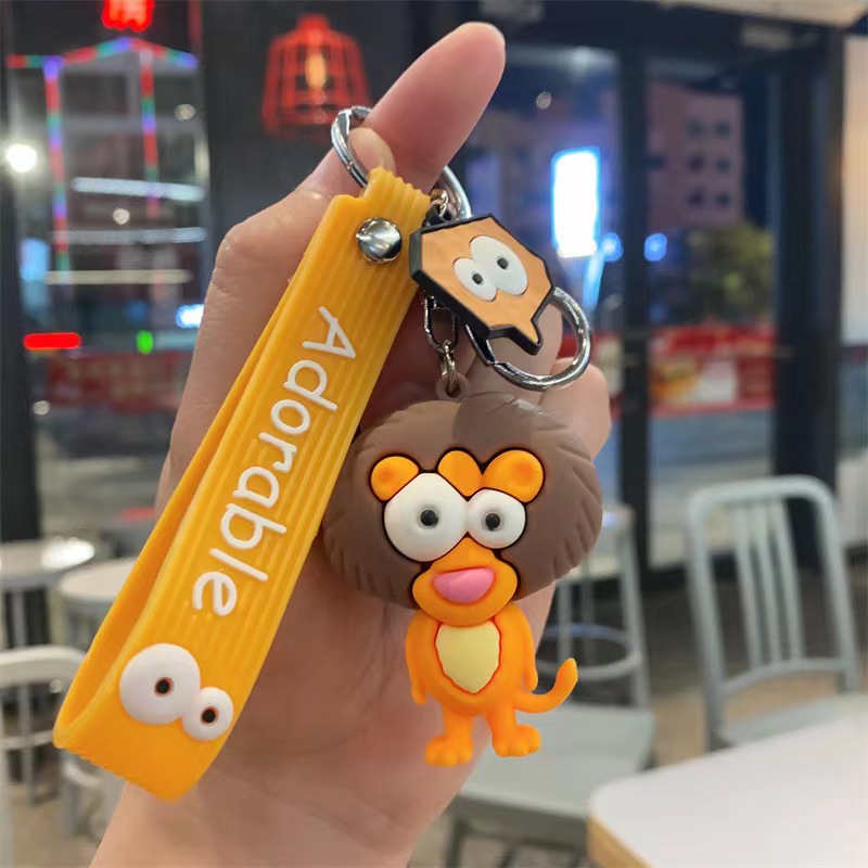 搞怪爆眼长颈鹿钥匙扣斑马钥匙挂件硅胶潮流小礼品包男女公仔挂饰详情10